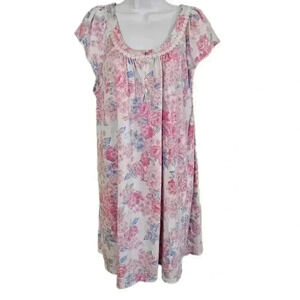 Miss Elaine Pullover Nightgown Women's Floral Long Sleeve